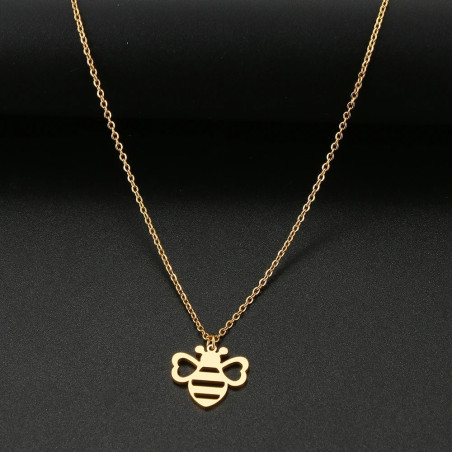 Natural Glow Bee Pendant Necklace - Gold & Silver Bee Jewelry