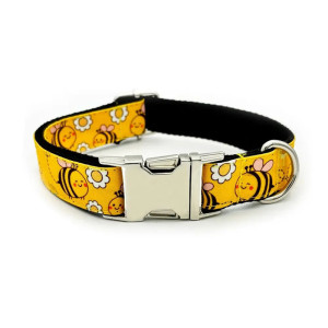 Personalized "Happy Bee" Dog Collar | Cute & Secure Pet ID