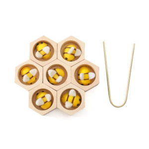 Wooden Montessori Bee Hive Toy - Fine Motor Skills & Coordination