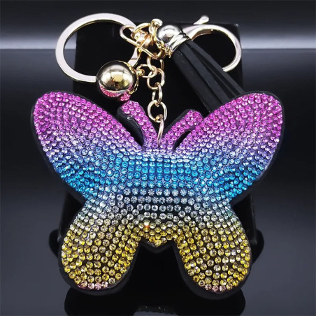 Rainbow Butterfly Keychain with Tassel 🌈 | Cute Gift Idea