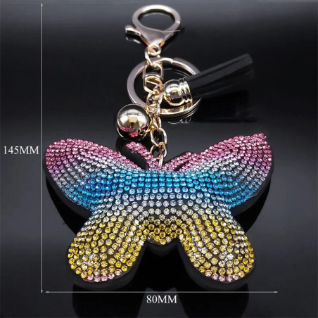 Rainbow Butterfly Keychain with Tassel 🌈 | Cute Gift Idea