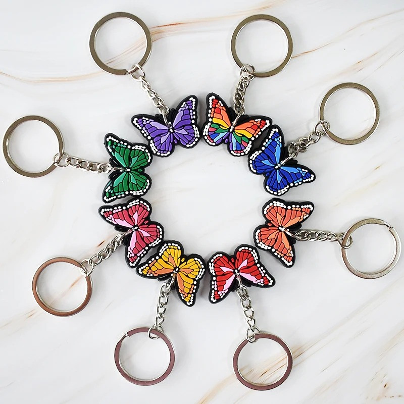 Cute Butterfly Keychain | Colorful Soft PVC Bag Charm Gift 🦋