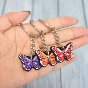 Cute Butterfly Keychain | Colorful Soft PVC Bag Charm Gift 🦋