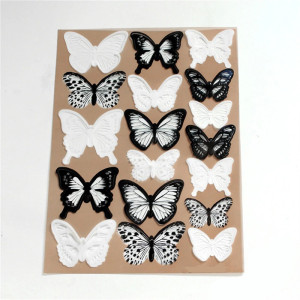Black & White Butterfly Stickers - Chic Wall Decor - Set of 18