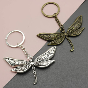 Cute Silver Dragonfly Keychain | Nature Gift | 1001bees.com
