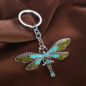 Colorful Acrylic Dragonfly Keychain - Unique Nature Gift