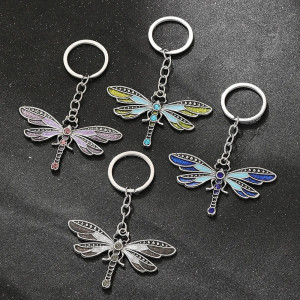 Colorful Acrylic Dragonfly Keychain - Unique Nature Gift