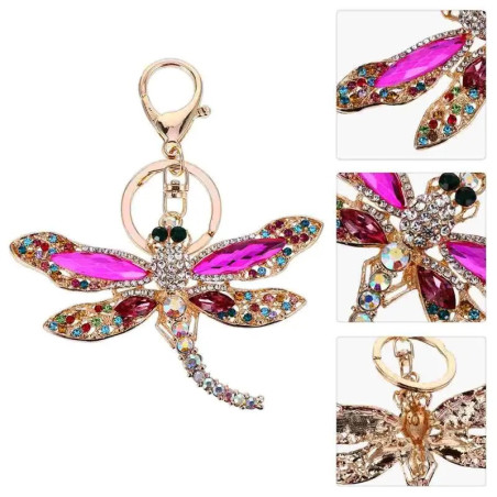 Colorful Rhinestone Dragonfly Keychain | 1001bees.com