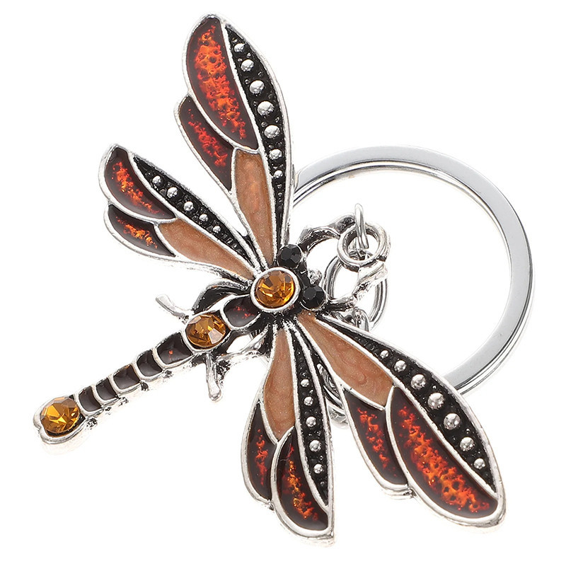 Cute Dragonfly Keychain | Yellow Rhinestone Gift | 1001bees.com