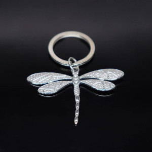 Sparkling Dragonfly Keychain with Rhinestones | Cute Gift Idea