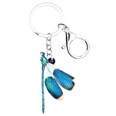Blue Dragonfly Keychain | Cute Resin Insect Gift | 1001Bees