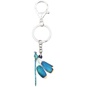 Blue Dragonfly Keychain | Cute Resin Insect Gift | 1001Bees