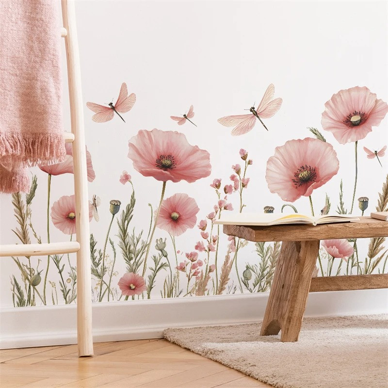 Unique Dragonfly & Flower Wall Sticker | 1001bees.com