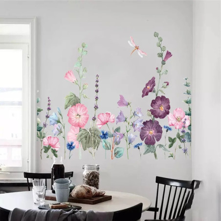 Purple Vine & Dragonfly Wall Decals - 24x24 in | 1001bees.com