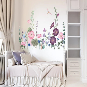 Purple Vine & Dragonfly Wall Decals - 24x24 in | 1001bees.com