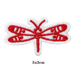Cute 3D Red Dragonfly Beaded Patch | Unique Gift | 1001bees