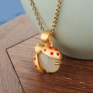 Cute Ladybug Necklace | 24K Gold Plated | Unique Gift Idea