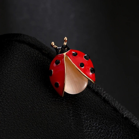 Cute Ladybug Enamel Pin | Red & Black Brooch for Women