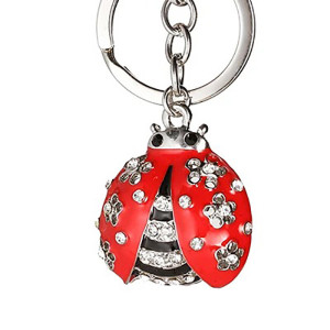 Cute Ladybug Keychain with Crystals | Unique Gift for Women
