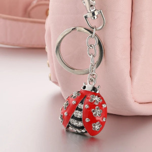 Cute Ladybug Keychain with Crystals | Unique Gift for Women