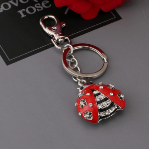 Cute Ladybug Keychain with Crystals | Unique Gift for Women