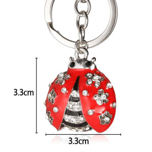 Cute Ladybug Keychain with Crystals | Unique Gift for Women