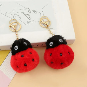 Cute Large Plush Ladybug Keychain | Gift Idea | 2 Colors