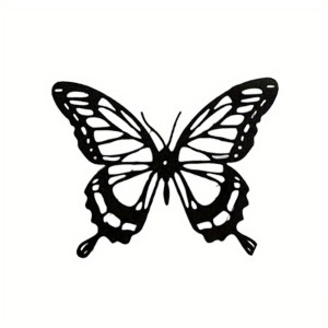 Unique Black & White Metal Butterfly Wings Sticker | 1001Bees