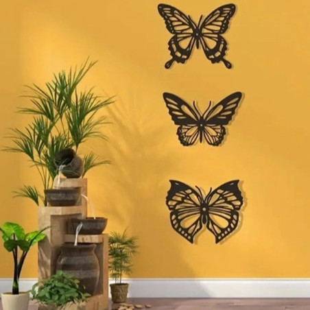 Unique Black & White Metal Butterfly Wings Sticker | 1001Bees