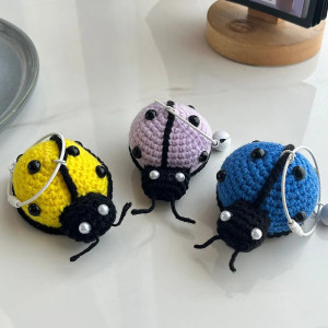 Cute Crochet Ladybug Keychain – Handmade Charm for Keys & Bags