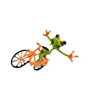 Cycling Frog Brooch | Funny Animal Enamel Pin Jewelry Gift