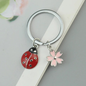 Cute Ladybug Keychain with Cherry Blossom | Unique Gift Idea