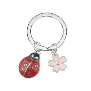 Cute Ladybug Keychain with Cherry Blossom | Unique Gift Idea