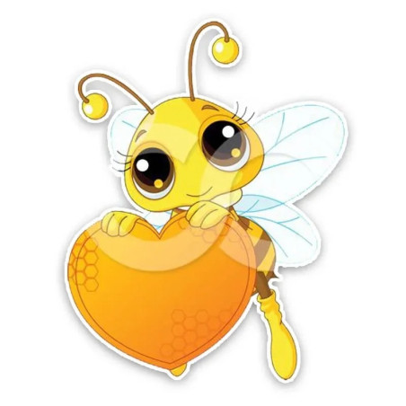 Honey Heart Bee Sticker | Cute & Durable PVC Decal