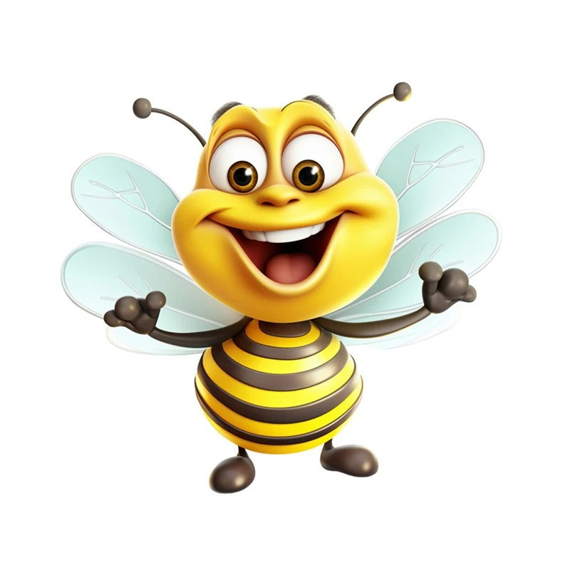 Cute Sparkling Bee Sticker | Durable PVC Vinyl Decal