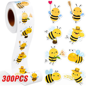 Funny Bee Stickers Roll (500 pcs) | Cute & Unique Decals