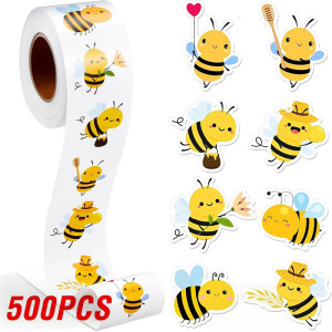 Funny Bee Stickers Roll (500 pcs) | Cute & Unique Decals