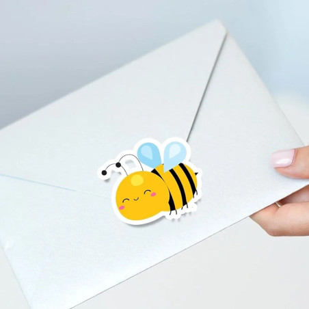 Funny Bee Stickers Roll (500 pcs) | Cute & Unique Decals