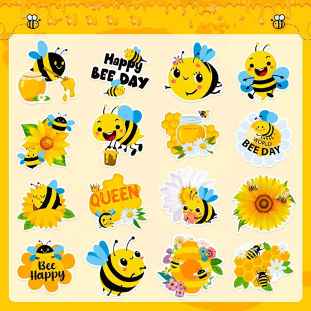 500 Cute Bee Stickers Roll | Gift for Beekeepers & Crafters