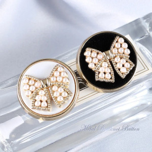 Elegant Pearl Bow Buttons | Chic Gold Sewing Accessory