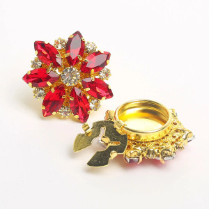 "Royal Flower" Crystal Button Covers | Unique Gift for Women