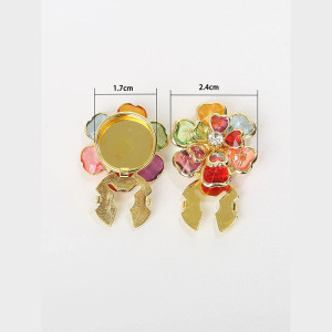Crystal Flower Button Covers | Unique Gift for Women | Set of 2