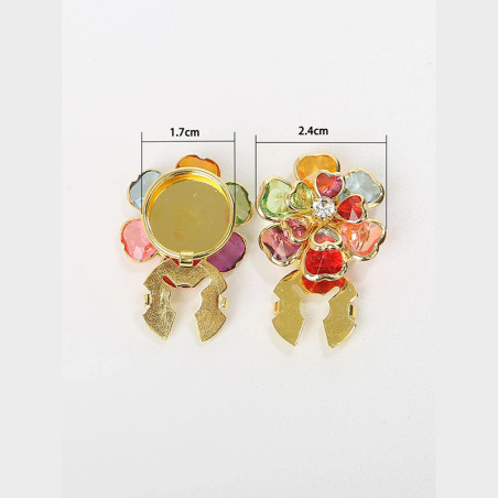 Crystal Flower Button Covers | Unique Gift for Women | Set of 2