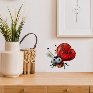 Cute "Happy Flight" Ladybug Sticker | Fun & Colorful Decor