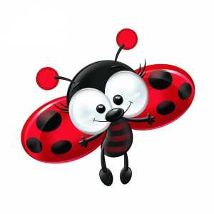 "Winged Joy" Cute Ladybug Sticker - Adorable Vinyl Decal