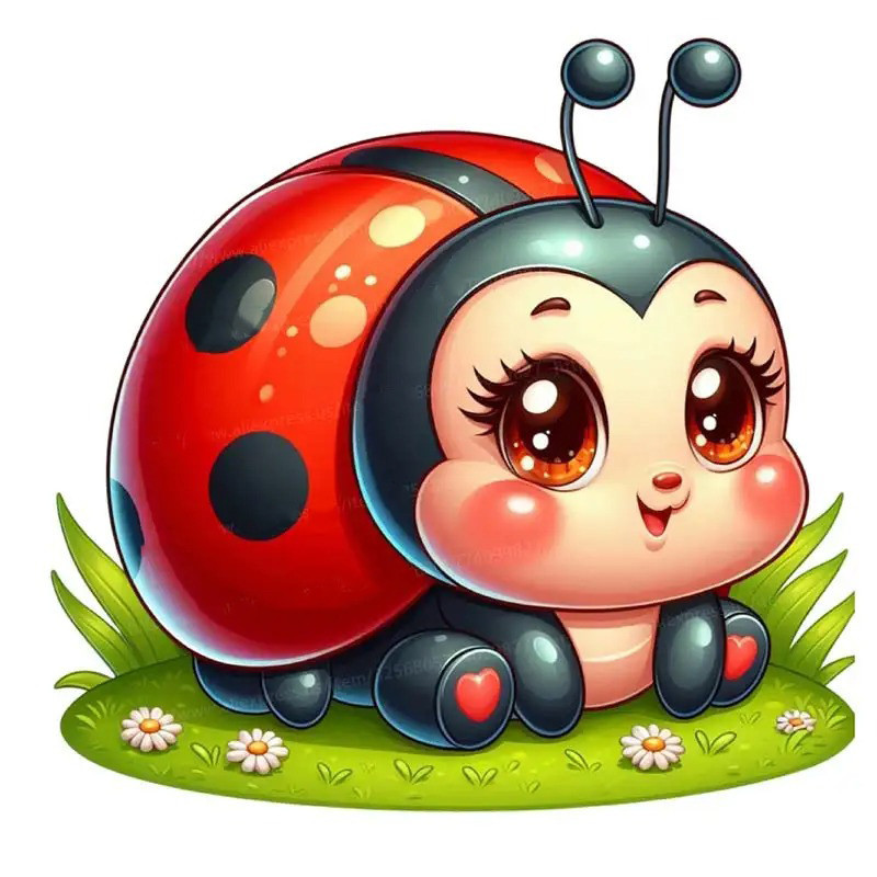 'Sweet Meadow' Cute Ladybug Sticker | Unique Nature Decal Gift