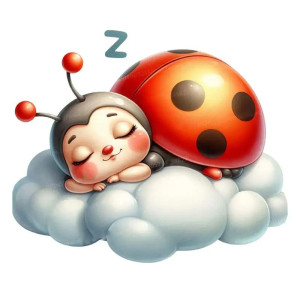 Cute 'Cloudy Dream' Ladybug Sticker | Unique Laptop Decal