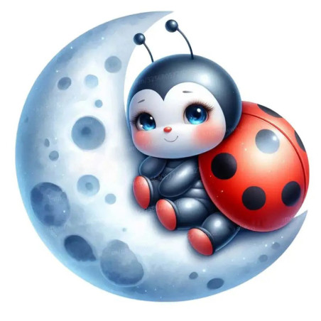 Mystic Moon Ladybug Sticker - Cute & Magical Vinyl Decal
