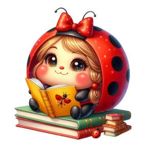 Cute 'Magic Tale' Ladybug Sticker | Unique Gift for Book Lovers