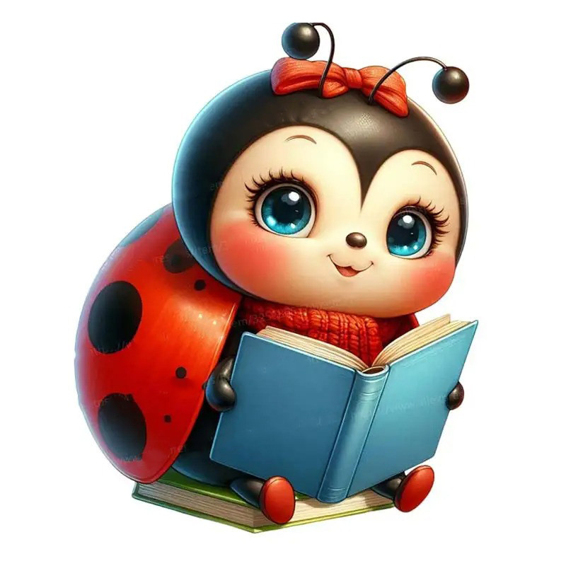 'Enchanted Kiss' Ladybug Sticker - A Cute & Romantic Decal